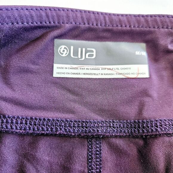 LIJA Energy Cropped Tennis Ball Pocket Purple Athletic UV Protection Leggings M - Picture 3 of 7